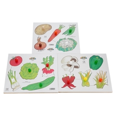 Just Jigsaws Vegetable Peg Puzzles - Pack of 3